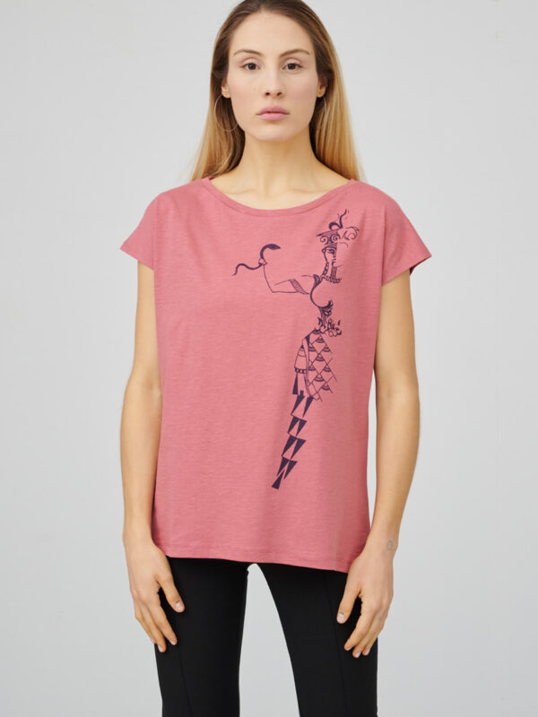 womens_cap-sleeve-top_snake-goddess_chili_front_inspira